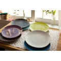 Haonai 6 piece dinner plate set ceramic fruit plate with 6 assortment in glazing color for kitchenware,everyday dinning